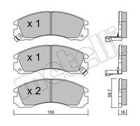 Brake pads 22-0134-0 METELLI for MITSUBISHI CITROËN PEUGEOT