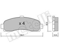 BRAKE PAD SET DISC BRAKE 22-0145-0 FOR NISSAN CGA3DE 1.3L CG10DE 1.0L 4cyl