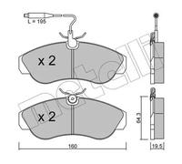 Brake pads 22-0155-0 METELLI for PEUGEOT FIAT CITROËN