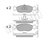 BRAKE PAD SET DISC BRAKE 22-0156-1 FOR PEUGEOT 106/II 306/Hatchback/Van/Break