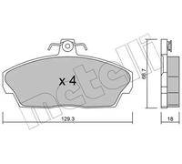 Brake pads 22-0174-1 METELLI for LAND ROVER TATA