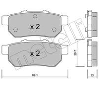 Brake pads 22-0176-0 METELLI for HONDA CIVIC del Sol Mk III CIVIC MK V Hatchback
