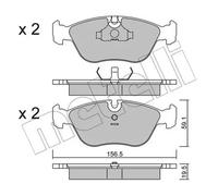 Brake pads 22-0182-0 METELLI for VOLVO 850 850 Estate S70 V70 C70 I Coupe