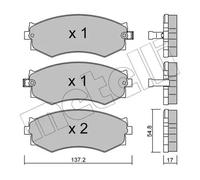 Brake pads 22-0190-1 METELLI for NISSAN PRAIRIE PRO