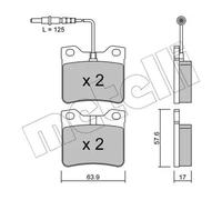 Brake pads 22-0192-0 METELLI for PEUGEOT MERCEDES-BENZ