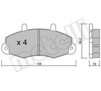 Brake pads 22-0194-0 METELLI for FORD TRANSIT Bus TRANSIT Van