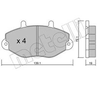 Brake pads 22-0195-0 METELLI for FORD TRANSIT Bus TRANSIT Van