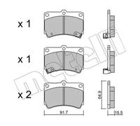 BRAKE PAD SET DISC BRAKE 22-0196-0 FOR KIA FORD USA MAZDA 121/METRO FAMILIA/IV