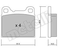 Brake pads 22-0200-0 METELLI for VOLVO 740 760 740 Kombi 760 Kombi 940 940 Kombi