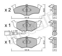 Brake pads 22-0206-3 METELLI for SKODA VW SEAT