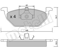 metelligroup 22-0211-0 Brake Pads, Made in Italy