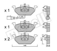 metelligroup 22-0211-2 Brake Pads, Made in Italy