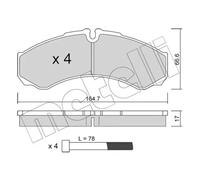 Brake pads 22-0212-3 METELLI for IVECO DAILY III Platform/Chassis DAILY III Van