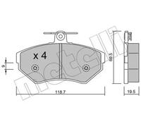 Brake pads 22-0215-0 METELLI for VW AUDI SEAT