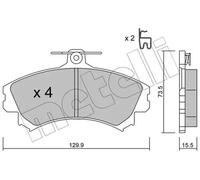 Brake pads 22-0216-0 METELLI for MITSUBISHI VOLVO