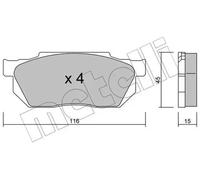 Brake pads 22-0247-0 METELLI for HONDA CIVIC MK IV Hatchback ACCORD II Hatchback