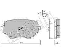 Brake pads 22-0249-0 METELLI for SUZUKI VITARA / ESCUDO VITARA Cabrio