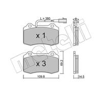 METELLI 22-0251-8 Brake pad set