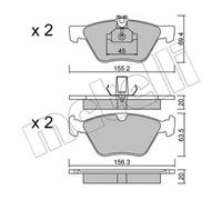 Brake pads 22-0252-0 METELLI for MERCEDES-BENZ CHRYSLER