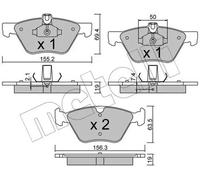 BRAKE PAD SET DISC BRAKE 22-0252-1 FOR MERCEDES-BENZ M272.943/944 3.0L 6cyl