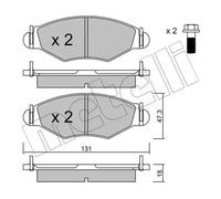 BRAKE PAD SET DISC BRAKE 22-0254-1 FOR PEUGEOT 206+ KFW /KFV /KFX /KFT 1.4L 4cyl