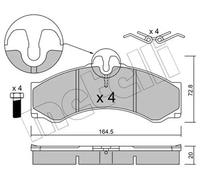 Brake pads 22-0262-0 METELLI for VW MERCEDES-BENZ