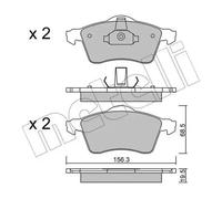 Brake pads 22-0263-0 METELLI for VW TRANSPORTER / CARAVELLE Mk IV Bus