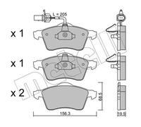 Brake pads 22-0263-1 METELLI for VW TRANSPORTER / CARAVELLE Mk IV Bus