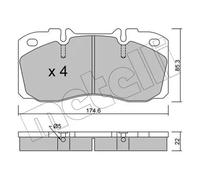 BRAKE PAD SET DISC BRAKE 22-0268-0 FOR IVECO DAILY/VI/Platform/Chassis/Van 3.0L