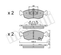 Brake pads 22-0274-5 METELLI for FIAT LANCIA