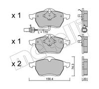 Brake pads 22-0279-1 METELLI for VW FORD SEAT