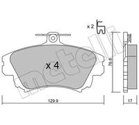 BRAKE PAD SET DISC BRAKE 22-0286-0 FOR MITSUBISHI CARISMA MIRAGE/VI COLT/CZC