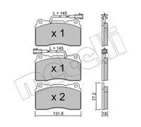 BRAKE PAD SET DISC BRAKE 22-0288-0 FOR ALFA ROMEO LANCIA 939 B1.000 1.7L 4cyl