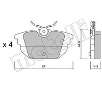 Brake pads 22-0299-0 METELLI for LANCIA ALFA ROMEO FIAT