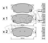 Brake pads 22-0301-0 METELLI for MAZDA 626 Mk V 626 Mk V Hatchback PREMACY