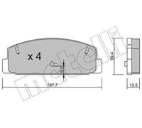 Brake pads 22-0302-1 METELLI for MAZDA 626 Mk V 626 Mk V Hatchback PREMACY
