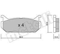 Brake pads 22-0303-0 METELLI for MAZDA FORD USA