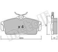 Brake pads 22-0305-0 METELLI for NISSAN PRIMERA PRIMERA Hatchback ALMERA Mk II