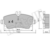 Brake pads 22-0310-1 METELLI for MERCEDES-BENZ VANEO