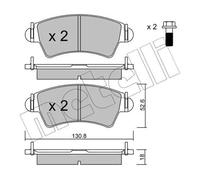 Brake pads 22-0313-1 METELLI for PEUGEOT 206 Hatchback 206 CC 206 SW 206 Saloon