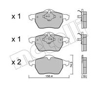 Brake pads 22-0314-1 METELLI for VOLVO S70 V70 C70 I Coupe C70 I Convertible
