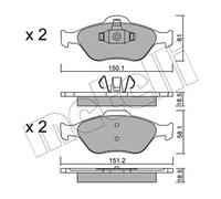 Brake pads 22-0316-0 METELLI for FORD MAZDA