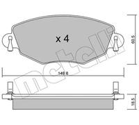 Brake pads 22-0318-0 METELLI for FORD JAGUAR