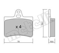 Brake pads 22-0333-0 METELLI for CITROËN C5 I C5 I Estate C5 II C5 II Break