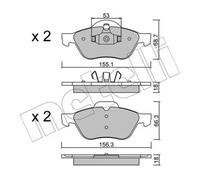 Brake pads 22-0335-0 METELLI for RENAULT WIND LAGUNA II LAGUNA II Sport Tourer