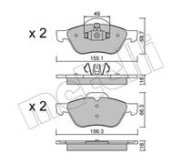 Brake pads 22-0335-1 METELLI for RENAULT MEGANE II Sport Tourer MEGANE II