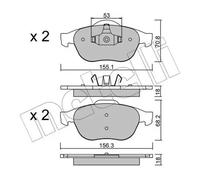 BRAKE PAD SET DISC BRAKE 22-0336-0 FOR RENAULT LAGUNA/II/Grandtour/Sport 1.8L