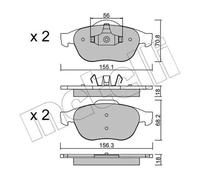 Brake pads 22-0336-1 METELLI for RENAULT VEL SATIS LAGUNA II ESPACE Mk IV