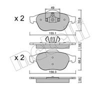 Brake pads 22-0336-2 METELLI for RENAULT SCÉNIC II GRAND SCÉNIC II