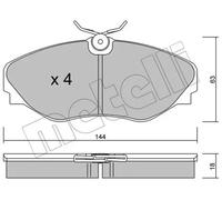 Brake pads 22-0338-0 METELLI for RENAULT ESPACE Mk III AVANTIME
